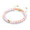 Pfirsich | Gold | Meerjungfrau Glas Makramee Perlen Armband